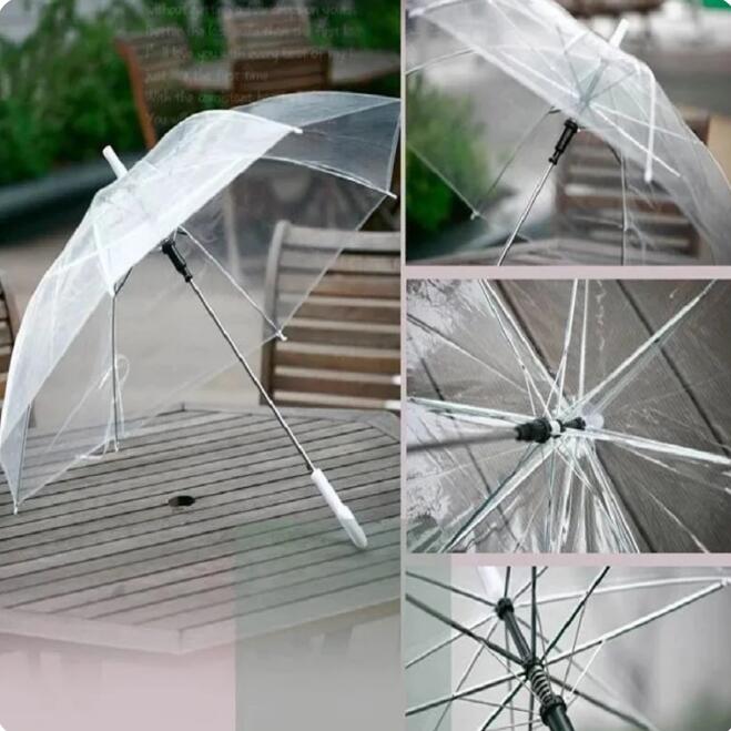 Transparent Multicolor Umbrellas Clear PVC Umbrellas Long Handle Rainproof Umbrellas wedding umbrel