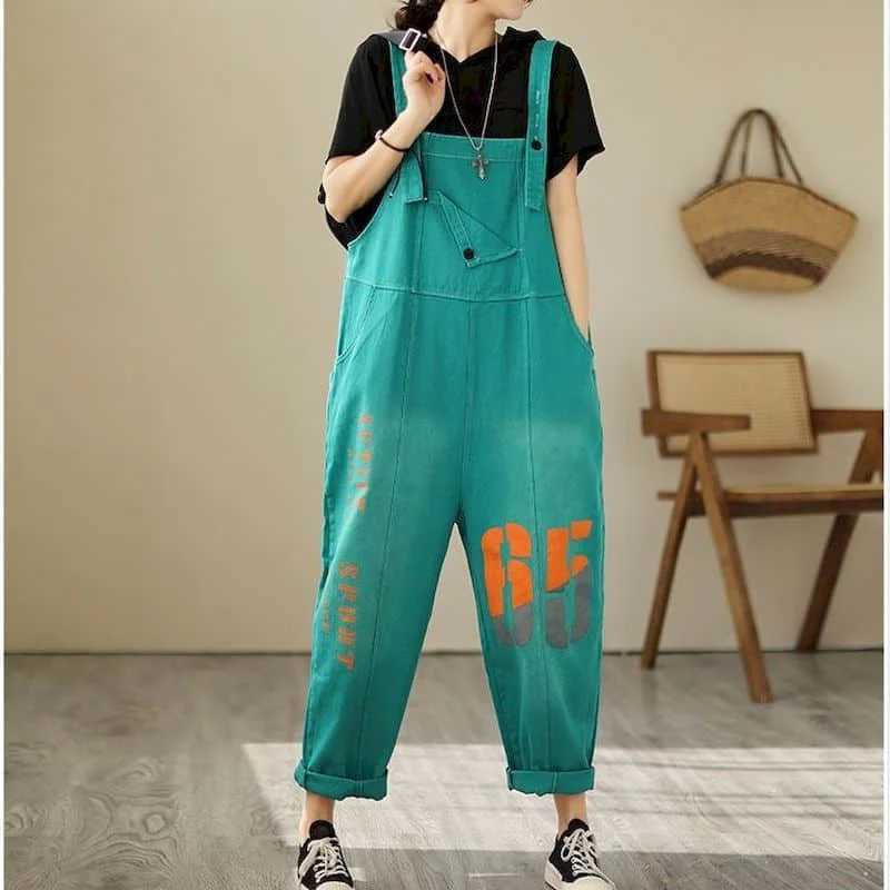 Damen -Overalls Rolmers Denim -Overalls für Frauen koreanischer Stil Vintage -Spiele Casual Cross Hosen lose Hosen übergroße Overalls für Frauen Kleidung Y24Zfnz