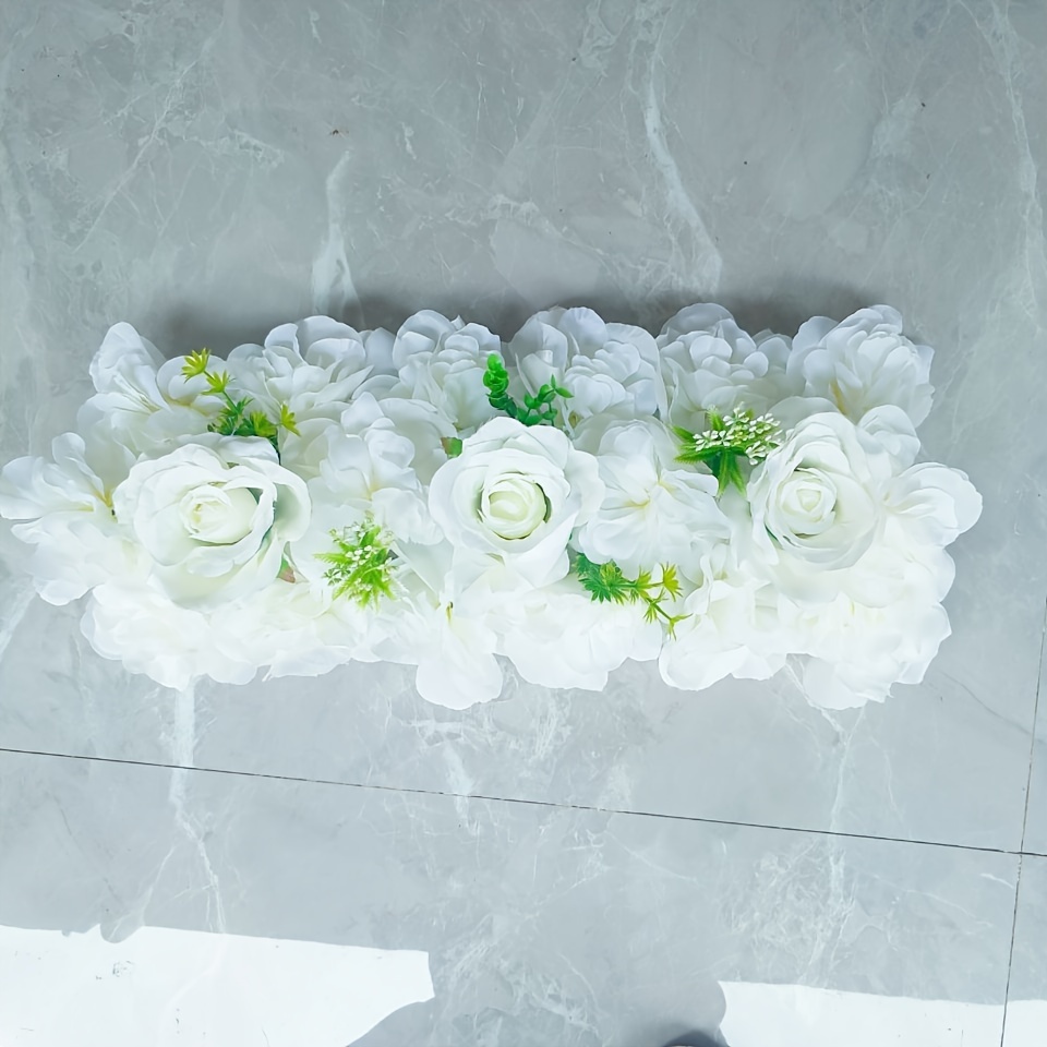 Artificiel Rose Hortengea Flower Panels Festival Table Dîner Row Flower Row pour le mariage Baby Shower Road Cité Decoration Accessoires