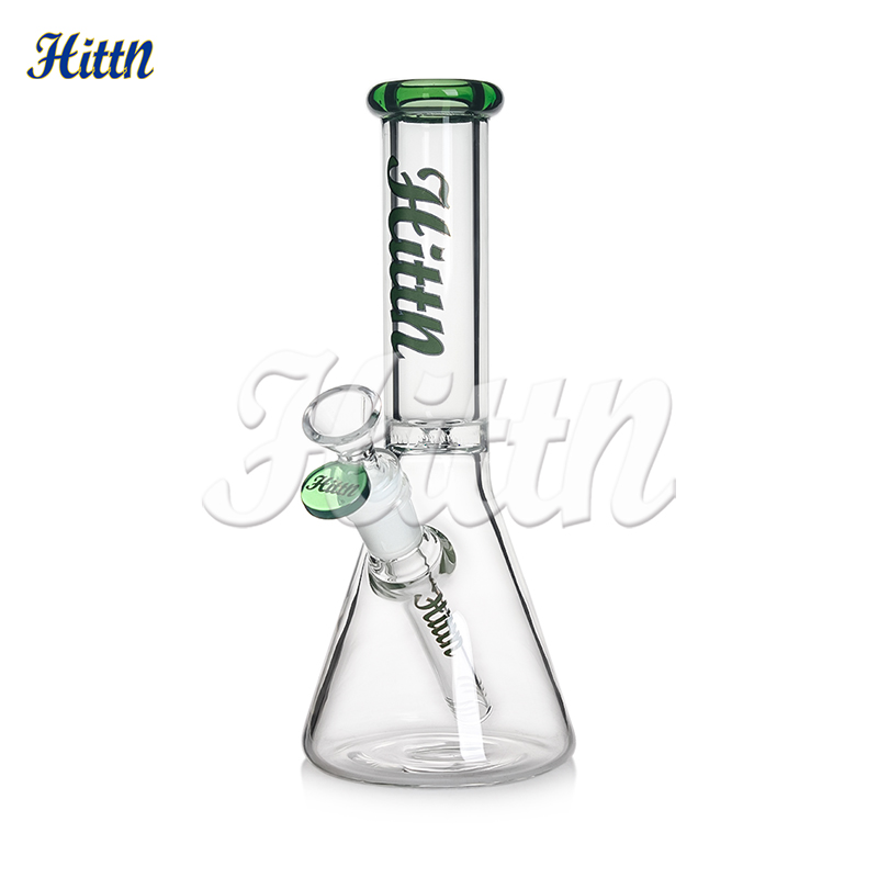 Beaker Bong Heady Glass Water Pipe Hittn 인기 10 인치 유리 흡연 파이프 14mm 관절 블랙 블루 핑크 그린 420 Hot Sale