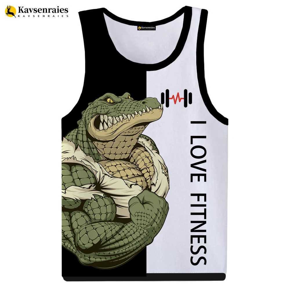 Tops pour hommes Tiger Love 3D Tops Tops Unisexe HARAJUKU STRTWEAR T-shirt T-shirt Cartoon Animal Letter Tops Ts Slveless Vest T240508