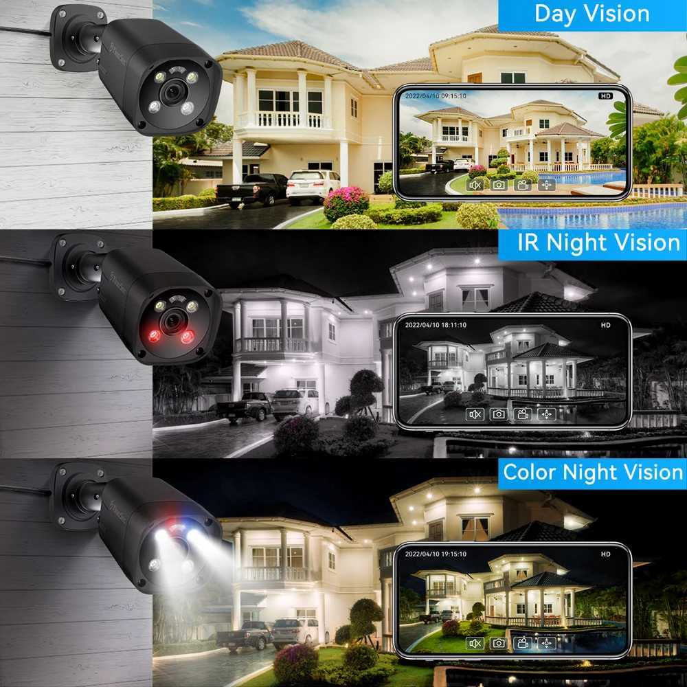 IP Cameras Tinosec 4K POE Sécurité Caméra IP Ultra HD 4MP 8MP extérieur imperméable Bidirectionnel Audio Detection Human Camera Camera Camera D240510