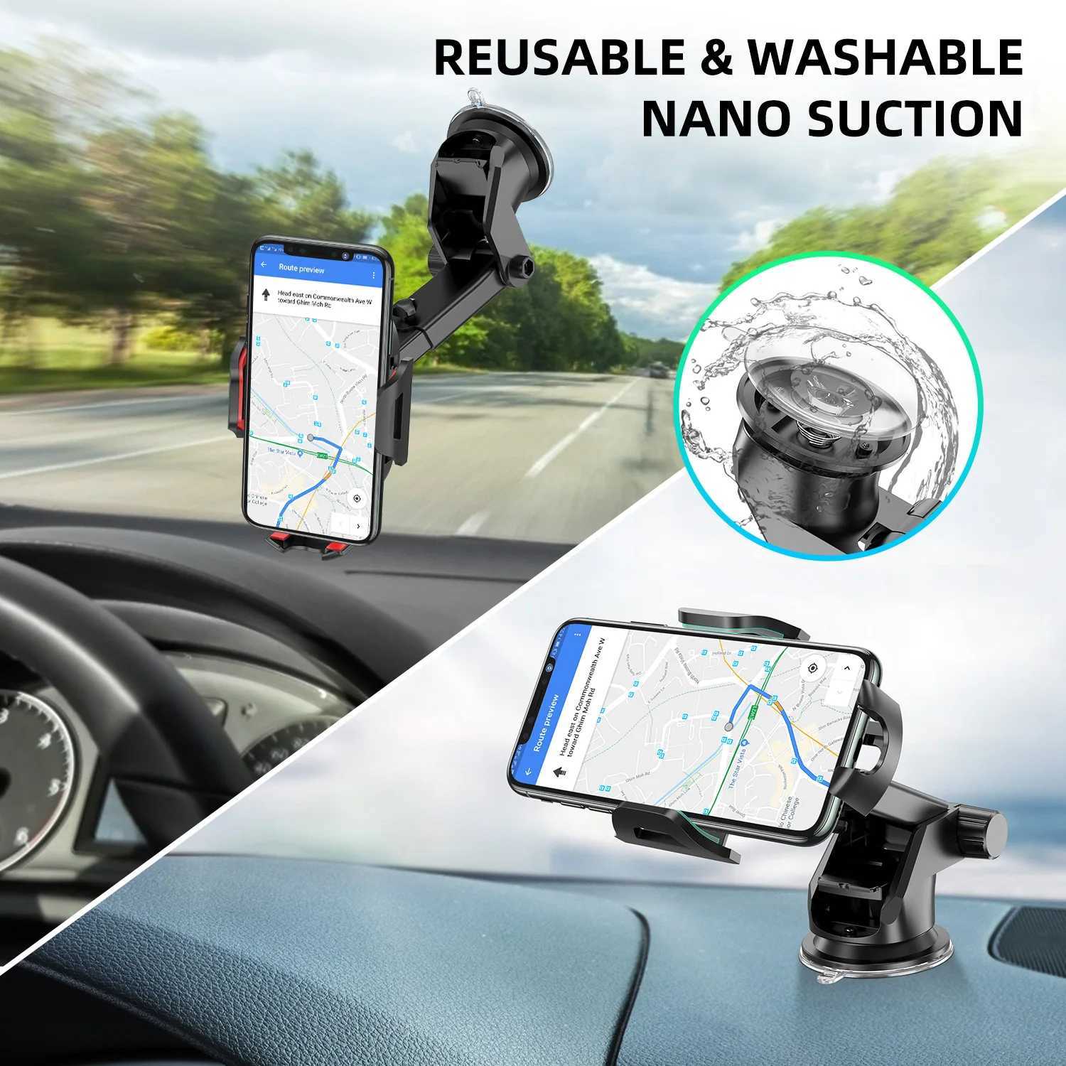 Autohouder 2021 Nieuwe auto Mobiele telefoon Holder Mount Standondersteuning Mobiele CAR GPS Mobiele celondersteuning voor iPhone Stand Roterende 360 ​​graden T240509