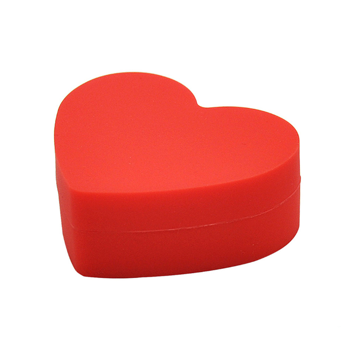 Heet verkopen Mooie hartvormige wax container Siliconen pot 17 ml anti -aanbak kruiden hartvormige tabaksololie gekleurde siliconen opbergflessen en potten