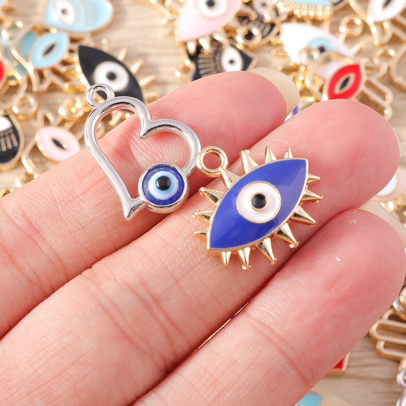 Mix Turkish Lucky Eyes Charms Employ Evil Eye Charms Hangers For Dangle Earrings Bracelet Necklace Keychains Diy Sieraden