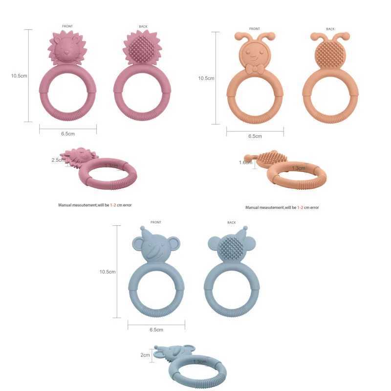 Giocattoli denti Nuovo anello dentale in silicone di alta qualità Anello dentale carino Animal che mastica giocattolo regalo giocattoli bambini D240509