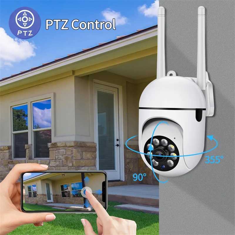 IP -Kameras 5MP WiFi IP -Kamera Outdoor 4x Digital Zoom Wireless Security Monitoring Camera AI Human Tracking Bidirektionales Audio -Nachtsichtkamera D240510