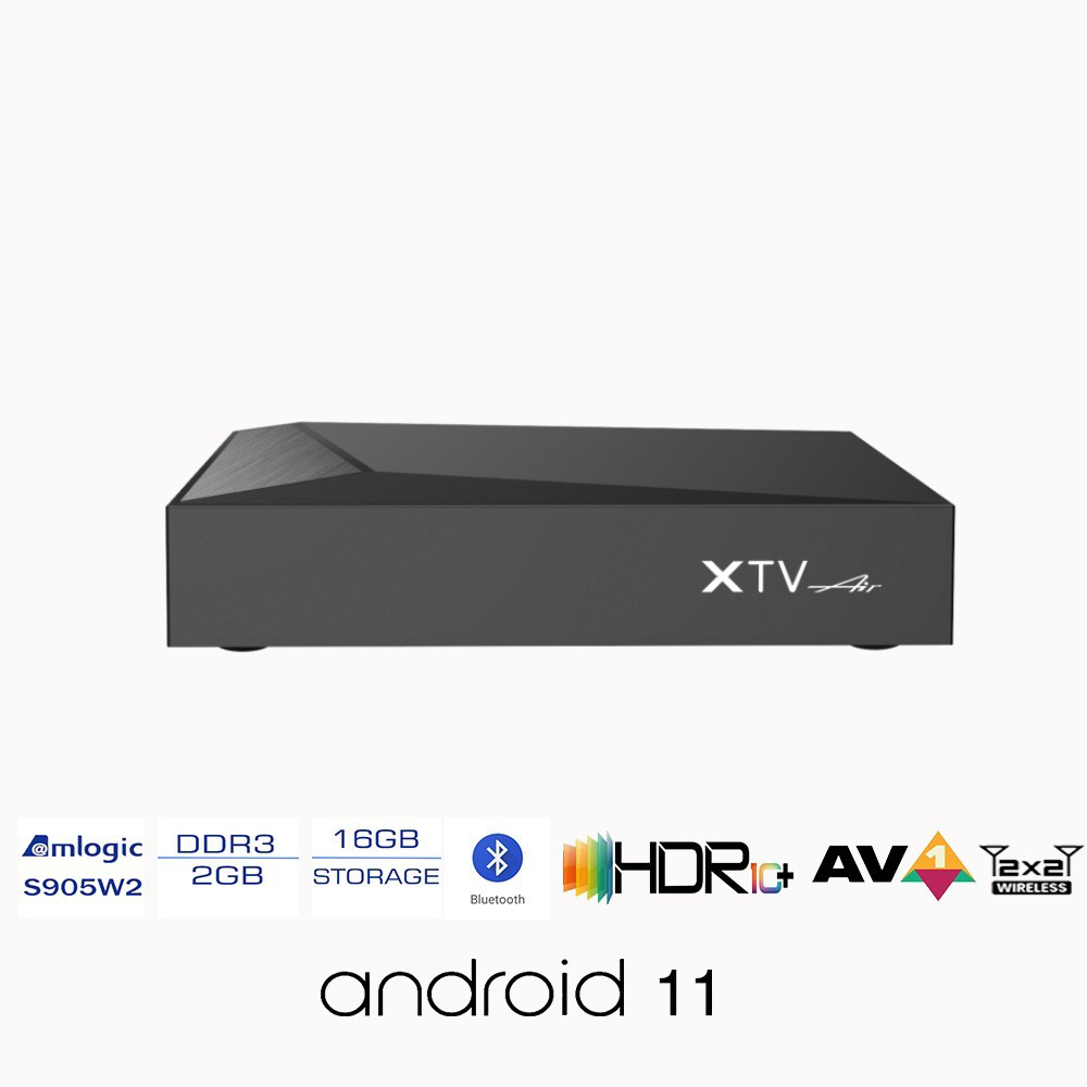 Air XTV avec BT Remote TV Box 4K 4K Player Android 11 2 Go RAM 16 Go ROM 5G Double WiFi Set Top Box