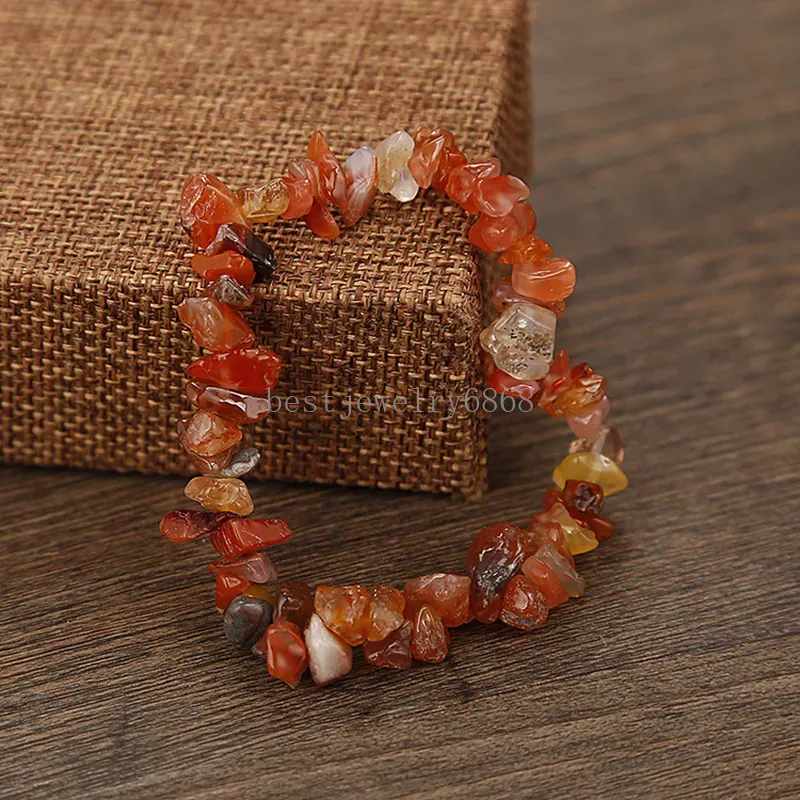 Natural Crystal Stone Armband krossad stenpärlade armband palm reiki helande ädelsten flätad kreativ gåva