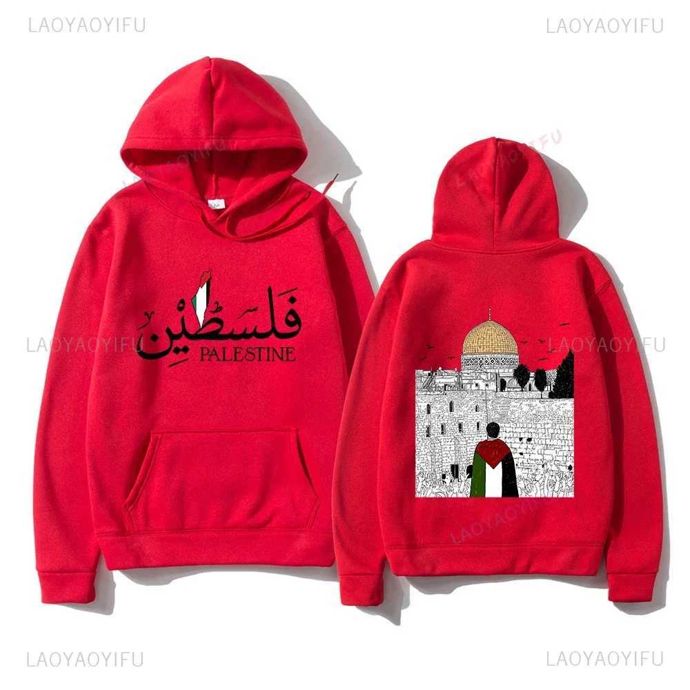 Kvinnor Hoodies Sweatshirts Palestinian Hoodie Harajuku Womens Eesthetic Graphic Palestina Hoodie Unisex Street Clothing Retro Casual Hoodie Pullover Swea