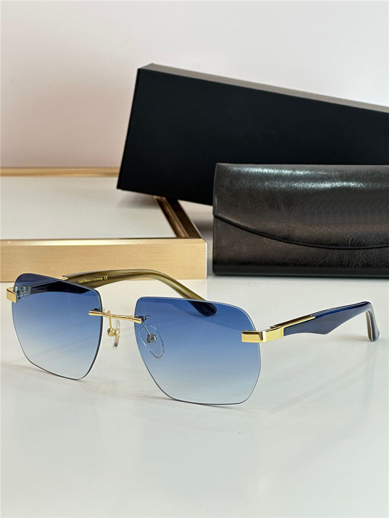 Neue Modedesign Männer Sonnenbrillen Künstler II Exquisite K Gold Frame Randless Polygon Objektiv Einfacher und großzügiger Stil High -End -Outdoor -UV400 -Schutz Eyewear