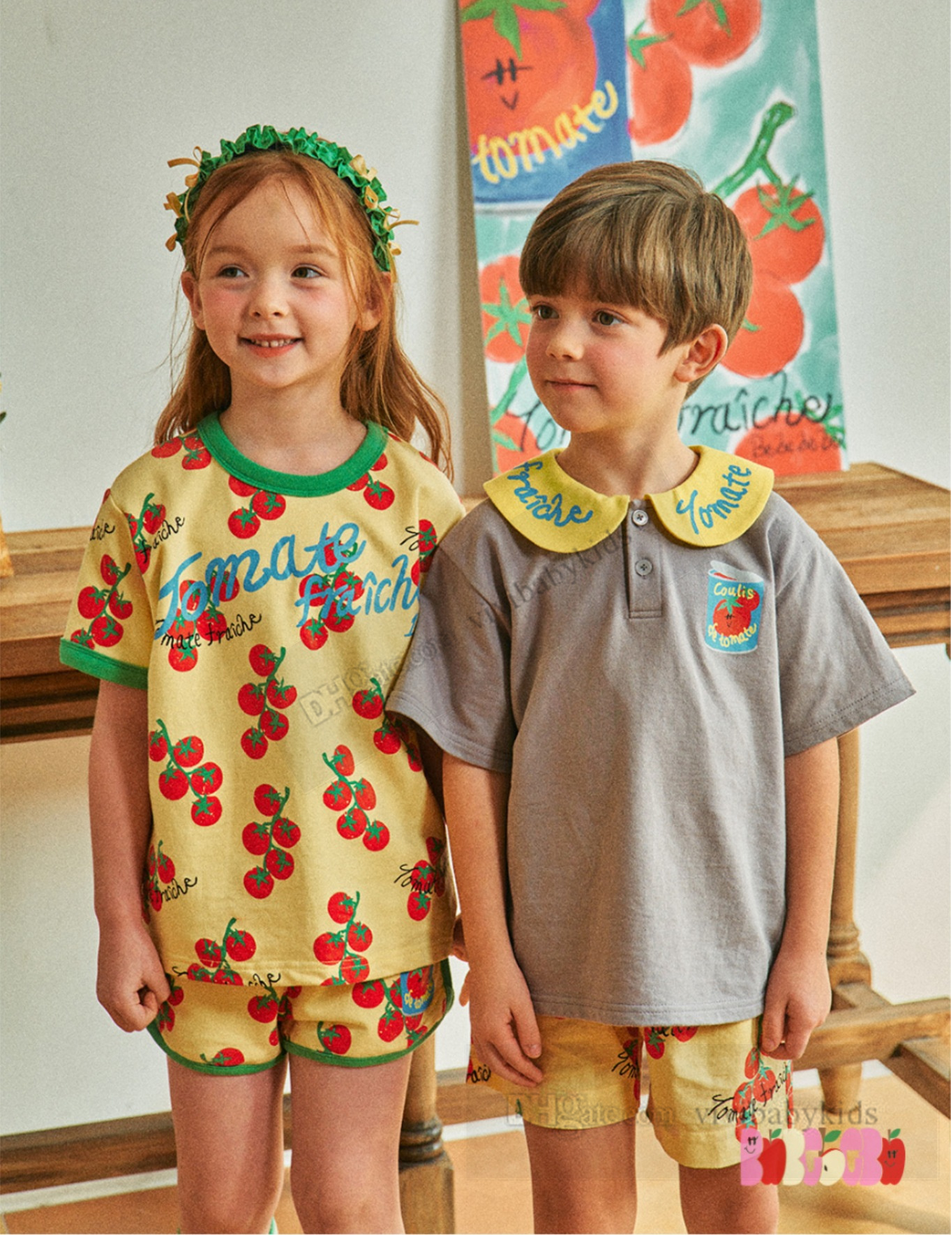 Kinder Little Tomatendruckkleidung Sets Jungenbrief Liter