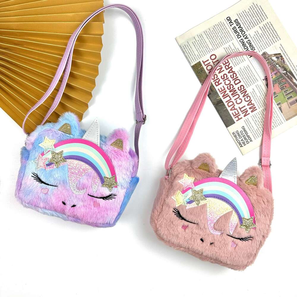 Nouvelle mode Unicorn Creative Plush Crossbody Girl Casual Migne Preschool Handbag 80% Factory Wholesale