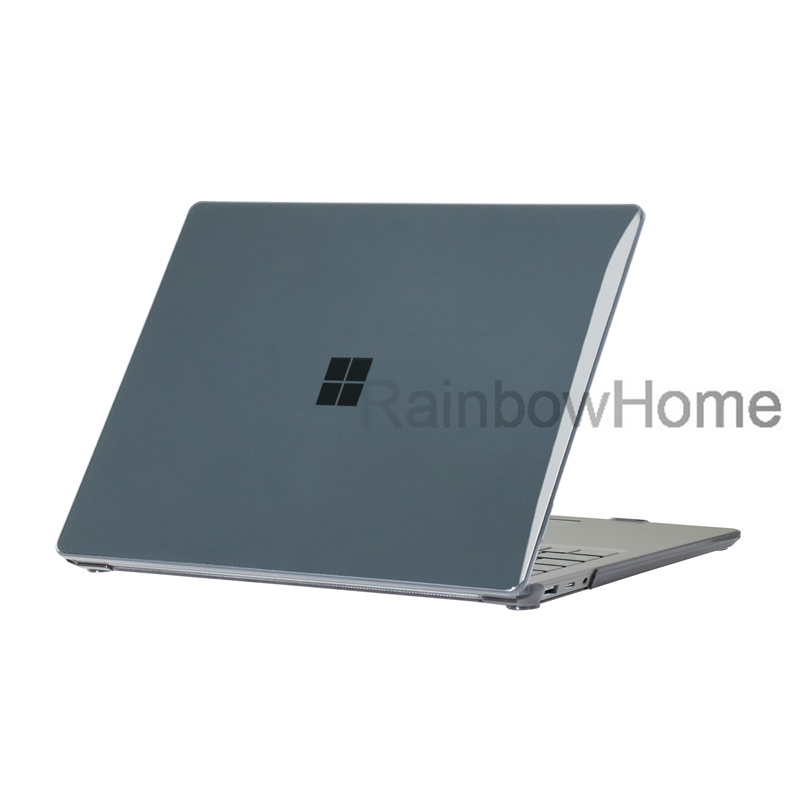 Muestra de caja de cristal transparente cubierta de caparazón protectora de plástico duro para la computadora portátil Microsoft Surface Go 2 3 4 5 12.4 13.negro transparente de 15 pulgadas