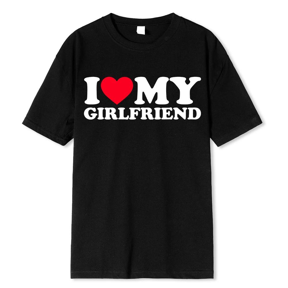 100% Cotton I Love My Boyfriend Clothes T-Shirt for Men Funny BF/GF Saying Tees - Protect Your Relationship