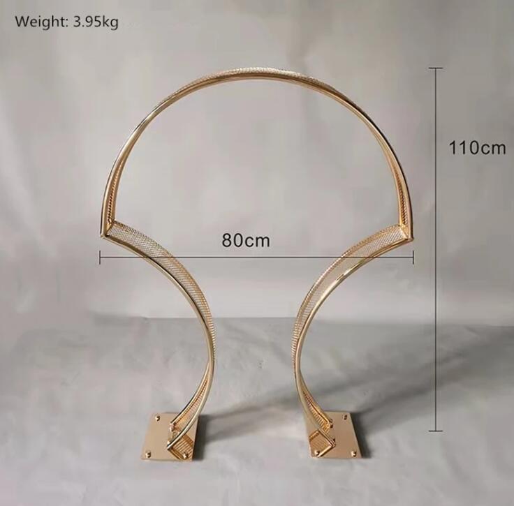 Gold Arch Stand for Event Party Decoration, Road Lead, Wedding Table Centerpiece, Flower Rack