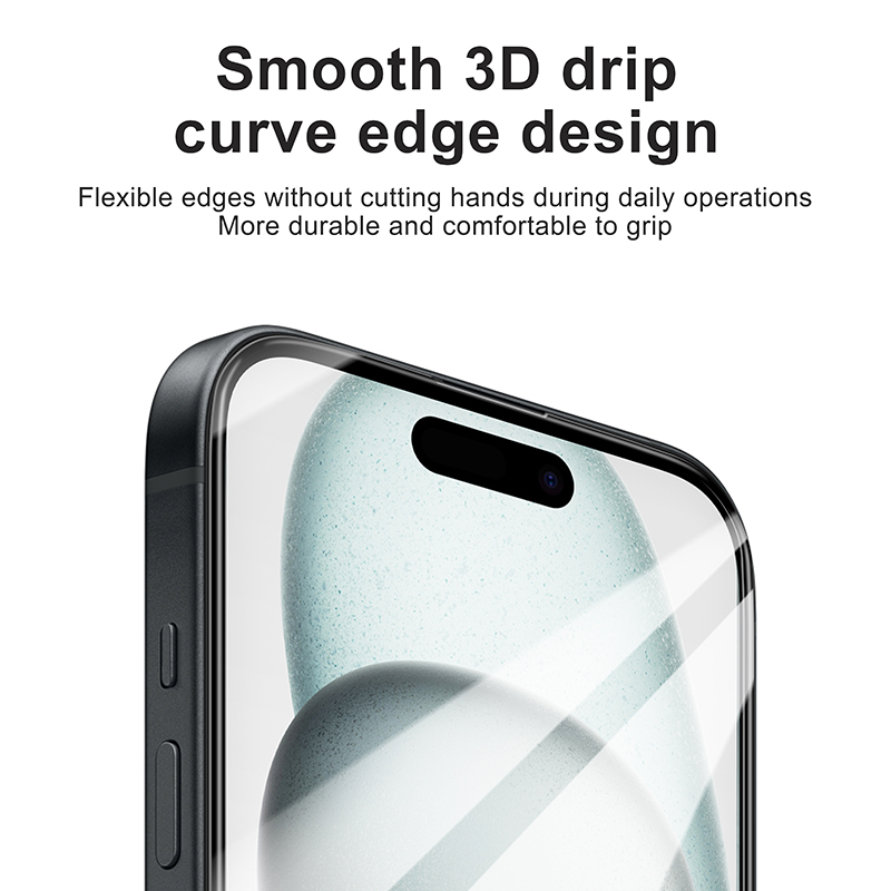 9H Dração True 3D Protetor de tela de vidro temperado Ultra-fino HD Clear Anti Scratch Fácil Instalação para iPhone 15 14 13 12