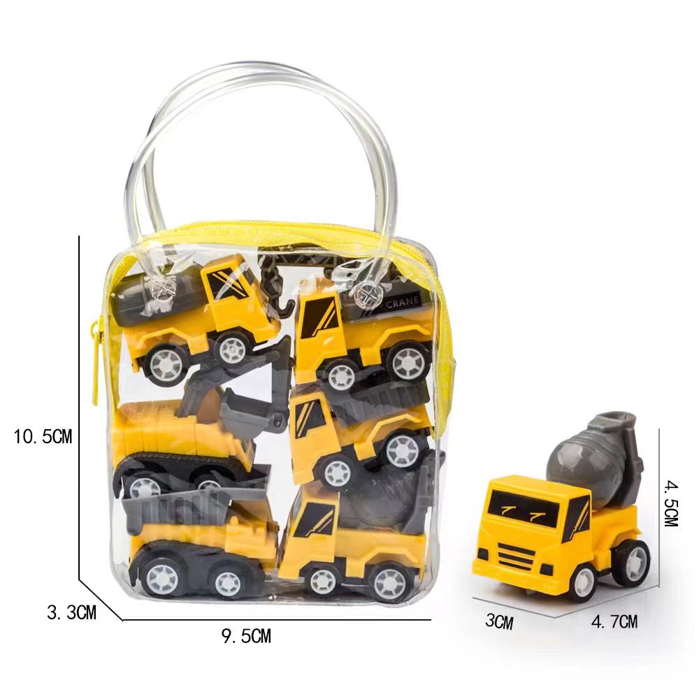 6 pezzi di auto giocattoli mini ingegneria inerziale veicolo tira indietro giocattoli camion dei pompieri bambini carsici bambini regalo bambini