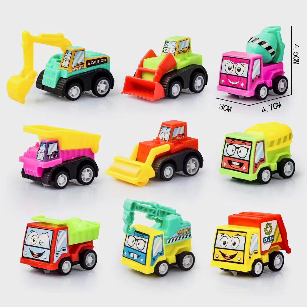 mini inertiel traction en ingénierie de voiture set enfants enfants dessin animé toys cadeau d'anniversaire