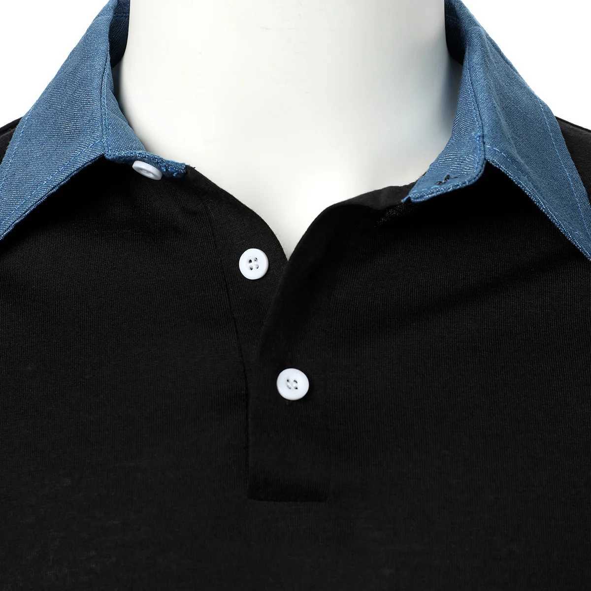 Men's Polos Men Short Slve Polo Shirt Contrast Collar Men Tops Popular Casual Strt Men Lapel Polo Shirt Men Tops Y240510LVBJ