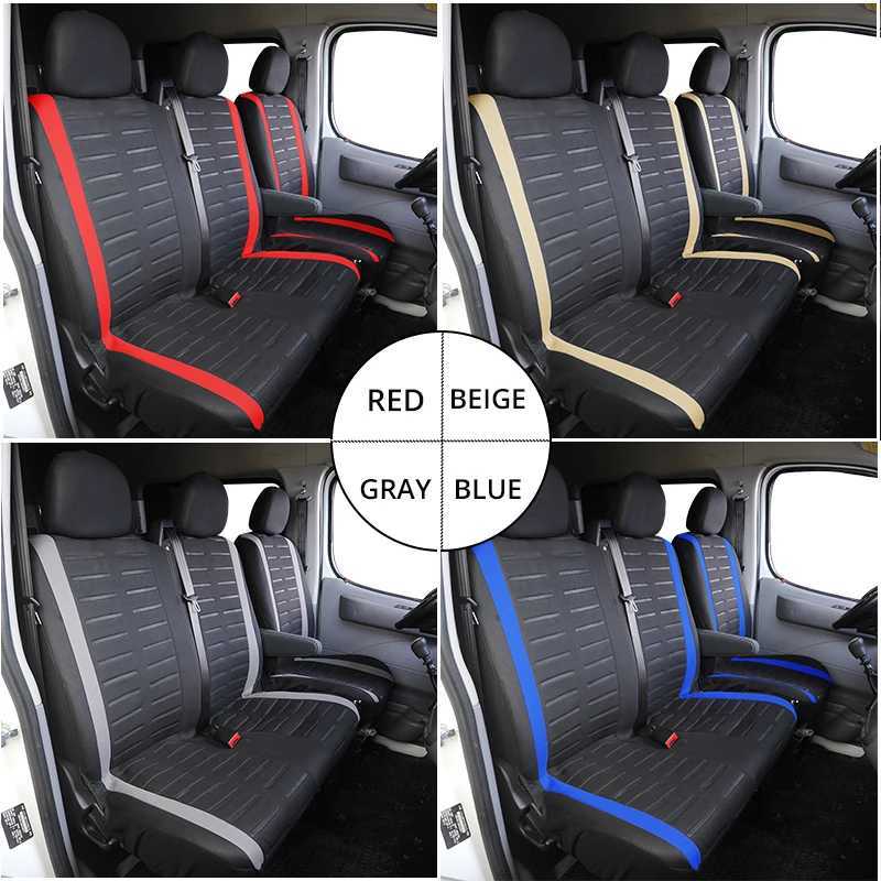 Couvertures de siège d'auto 1 + 2 couvre-sièges Red Cover Seat Seat pour Transporter pour Renault Master 3 pour Jumpy de 2008 à 2016 pour 2004 Renault Master 2 T240509