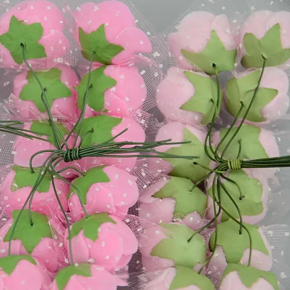 Fiori decorativi ghirlande /2 cm Mini pizzo PE in schiuma rosa testa di fiori bouquet la decorazione la casa di matrimonio Scrapbooking fai da te ghirlania fiori di artificia