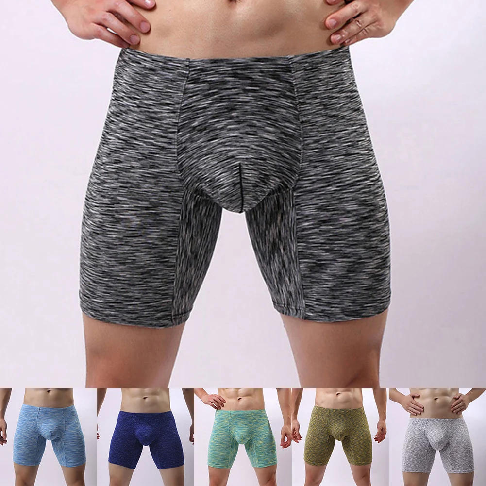 Les hommes étirent long boxershorts respirant d'humidité absorption boxer sections de gymnase collants de sport