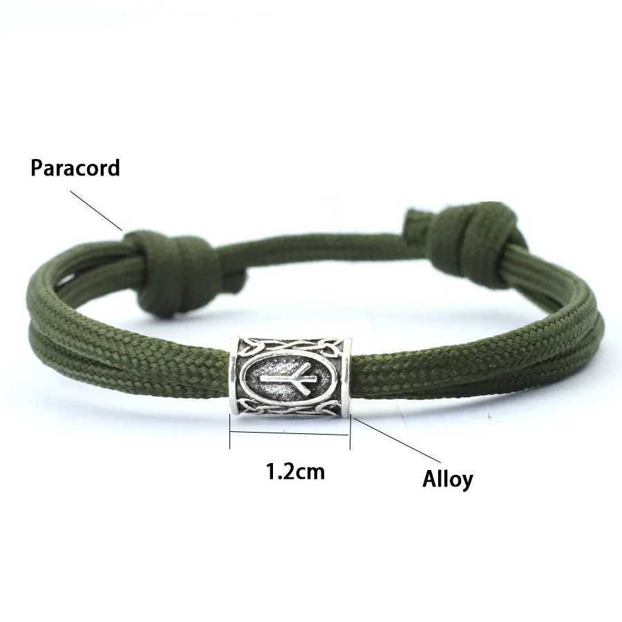 Braccialetti di fascino braccialetti vichinghi norvegesi bracciale uomini che scorre e nodo regolabile Braslet di sopravvivenza all'aperto Paracord Braclet Pulsera Homme Y240510