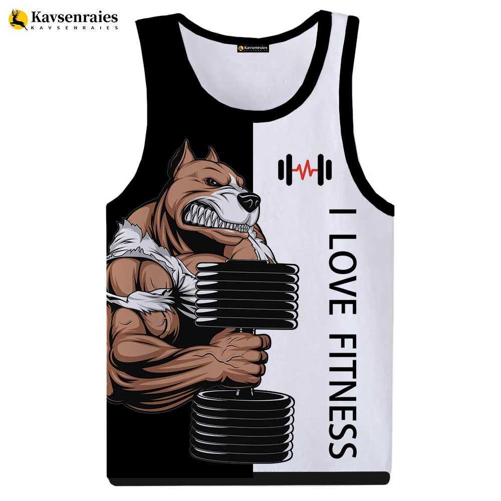 Tops pour hommes Tiger Love 3D Tops Tops Unisexe HARAJUKU STRTWEAR T-shirt T-shirt Cartoon Animal Letter Tops Ts Slveless Vest T240508