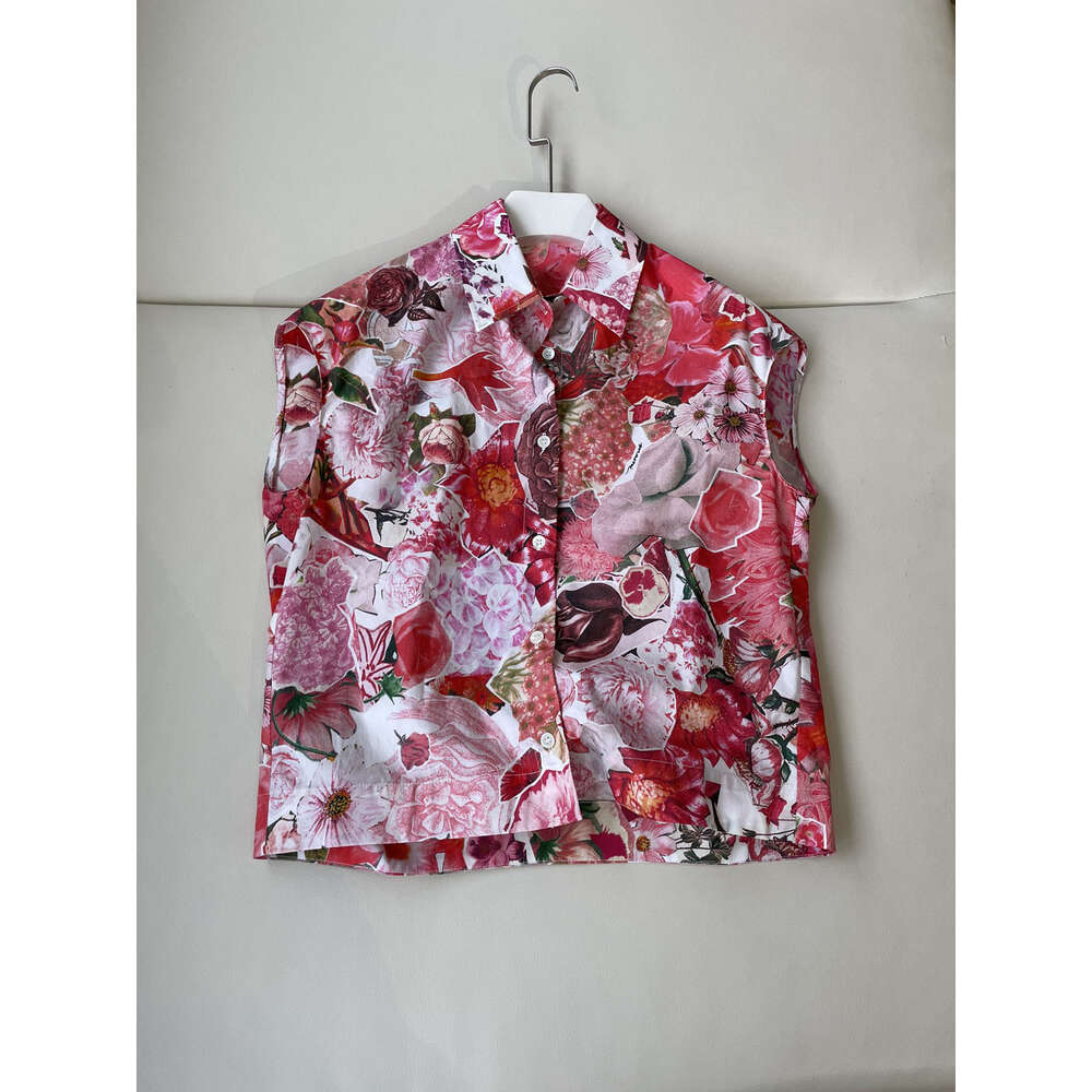 2024 CLOUS feminina de verão feminina de alta qualidade camisa floral top midi skirt set primavera verão novo 53