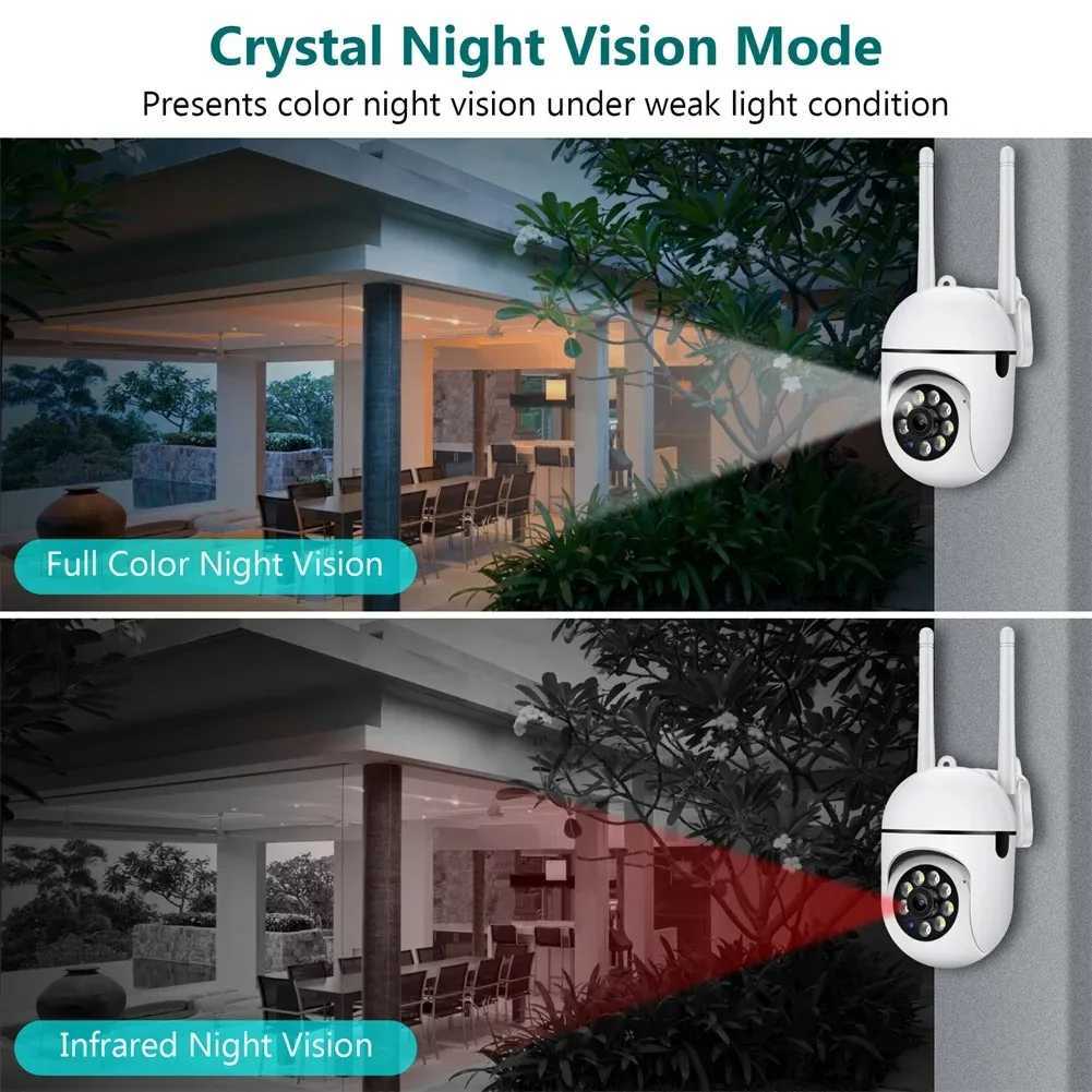 IP-камеры 8MP Wi-Fi Беспроводная камера Мониторинг Color Night Vision Outdoor Camera Smart Home CCTV Высокий мониторинг камеры Водонепроницаемый D240510