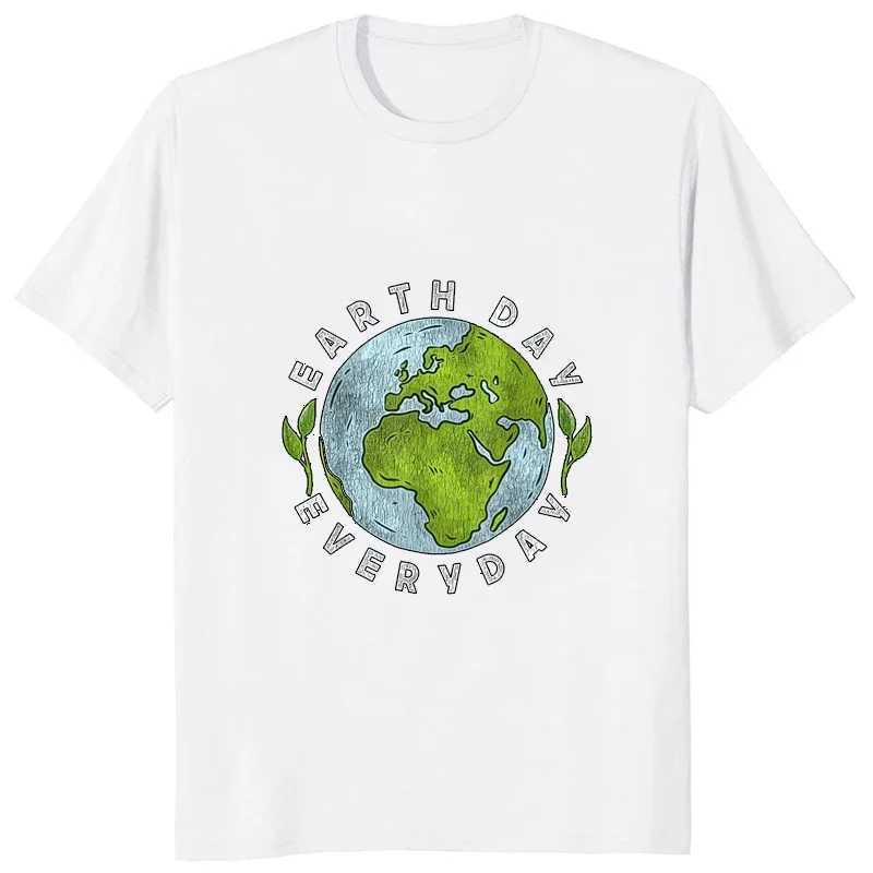 Frauen T-Shirt Daily Earth Day Druckschutz Erde T-Shirt Roman T-Shirt Hip Hop Freizeit Mode Unisex Lose Herren tragen Y240509