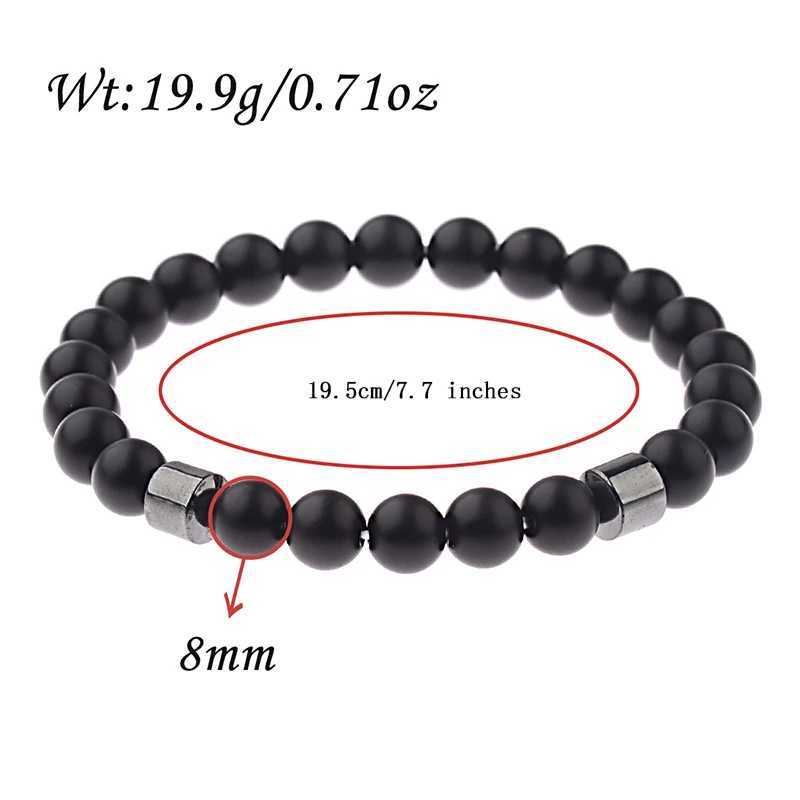 Bedelarmbanden eenvoudige stijl heren armband natuurlijke tijgerogen hematiet stenen braslet meditatie sieraden accessoires zwarte braclet pulsera homme y240510