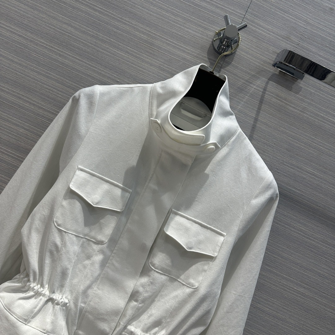 2024 NOVO Spring Autumn Milan Runway Jackets Stand Collar Ong Sleeve Brand Mesmo estilo Coats Designer feminino Outerwear 0513-10