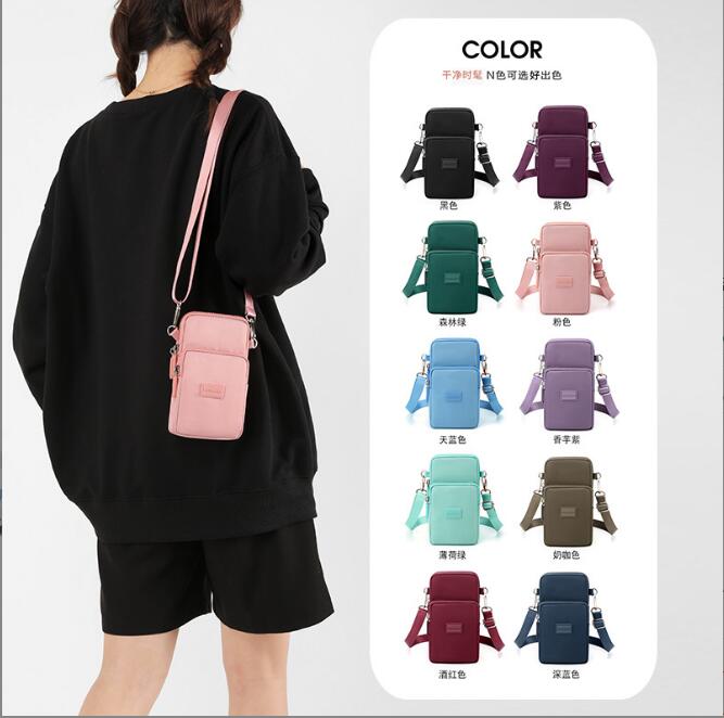 Dames kleine schoudertas vaste kleur veelzijdige mobiele telefoon tas kleine crossbody tas verticale Japanse en Koreaanse mini -wisselzakken mobiele tassen zakken