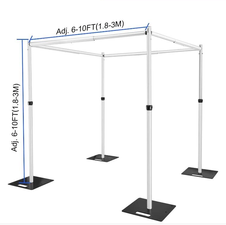 3*3m Aluminiumlegierung Hochzeit zeremoniell Kiosk Vertikaler Rahmen der Bogenzeremonie Pavillon glänzend Gold Hochzeit Square Baldachin Stage Dekor Dekor