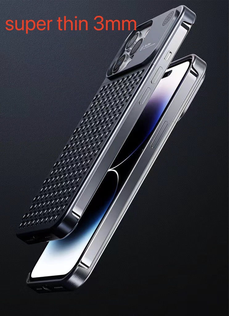 Aluminium-Schutzschalenabdeckung Metallkoffer für iPhone 15 15 Pro /15pro Max kratzfeste Kühlmaterial gleiches Metallmaterial wie Mac-Wärme-Leitung als Kühlung mit Aromatherapie