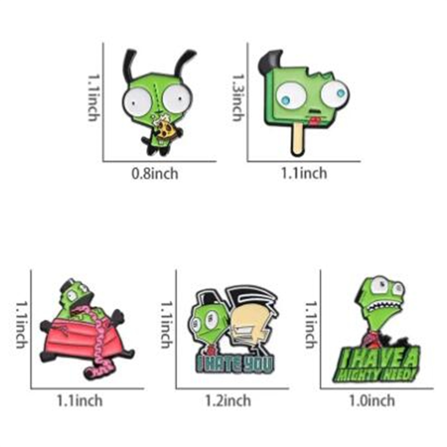 Personnalized Cartoon Invasion Alien Créativité Funny Characre Commémorative Pins Brooch Flip Neck Badge personnalisé Interes AB270