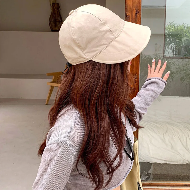 Foldable Wide Brim Sun Hat Drawstring Adjustable Caps for Men Women Beach Hats Summer Quick-drying Visors Fisherman Cap