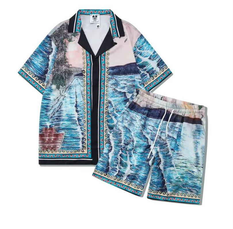 2024 Fashion Mens Tracksuits Hawaii Beach Hosen Set Designer-Shirts Freizeithemd Mann Slim Fit in das Board of Directors Kurzarm Shorts Beachs Shirt M-3xl#313