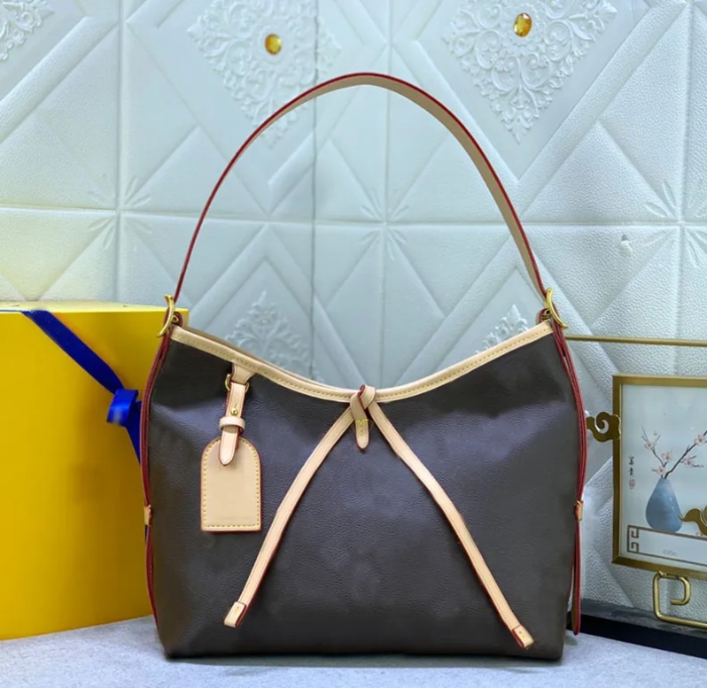 Designer womens shoulder bag blue denim tote bags Leather vintage CarryAll handbag detachable zipper clutch wallet 29 39cm brown shopping totes purs