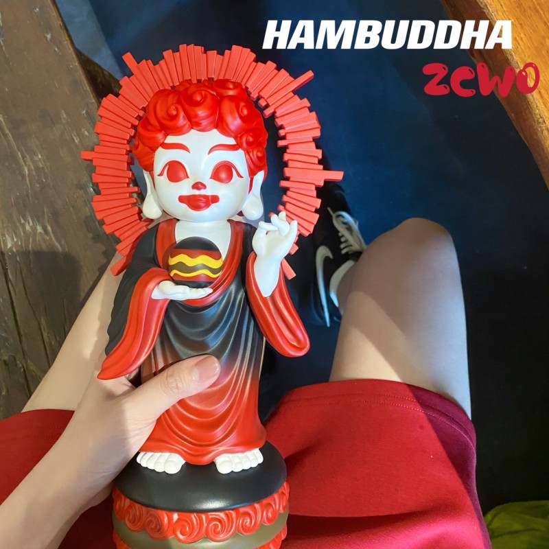 Nouveau en stock zcwo véritable figurine toute la journée hambuddha burger bouddha 26cm