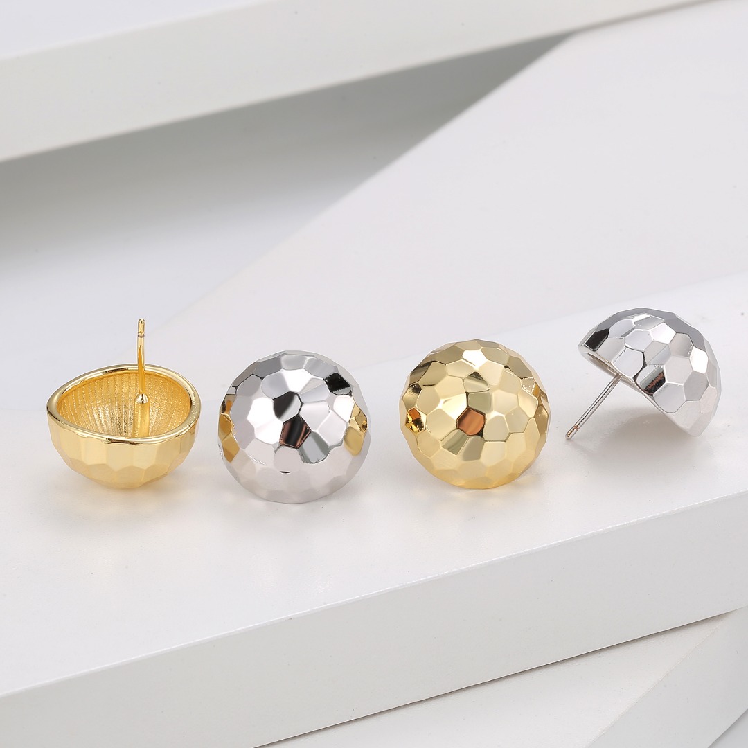 3D كرة المسمار أقراط Bling المجوهرات للسيدات