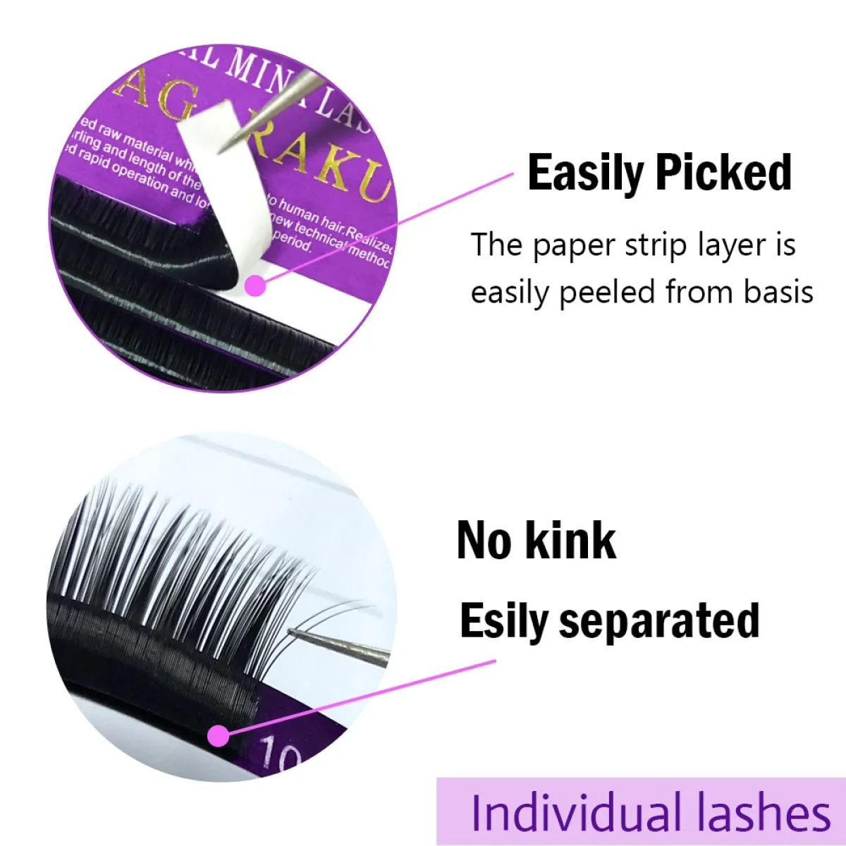 Cílios de cílios individuais 16 linhas FAUX MINK PRIVADA RABEL VOLUMN Premium Lashes