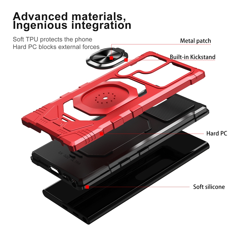 Magneet Car Bracket Holder Cases voor iPhone 15 Pro Max 14 Plus 13 12 11 X XS XR 8 7 Ondersteuning Hybride Laag Fashion Hard PC TPU Defender Standstand Schokbestendige telefoon Back Cover