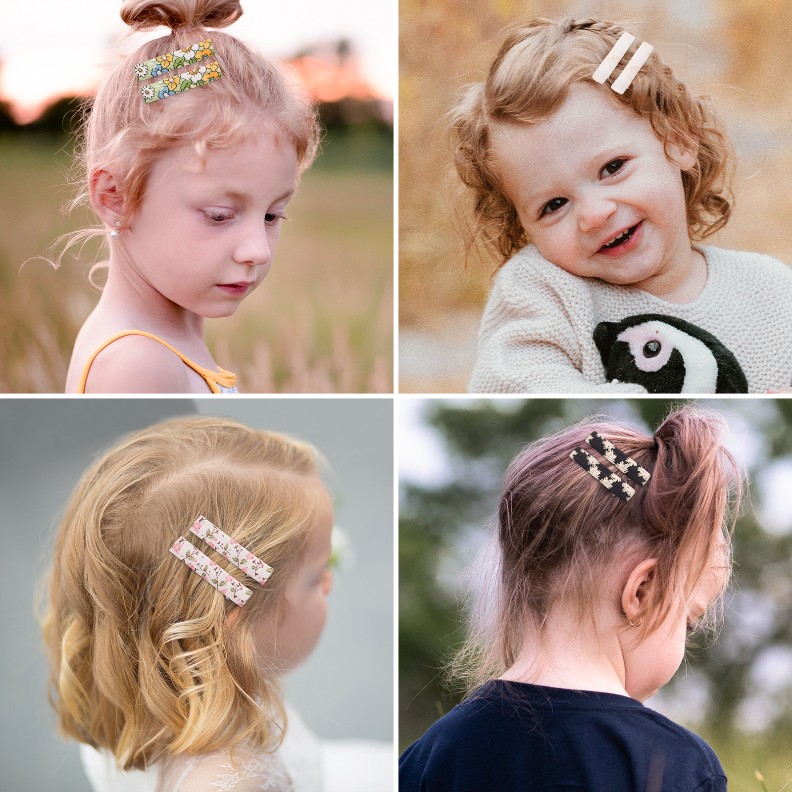 Haoxin Baby Hair Clips for Girls Femmes Toddler Baby Assorted Flower Tissu Hair Pins entièrement doublé de petits clips d'alligator Accessoires de cheveux pour adolescents enfants enfants cadeaux