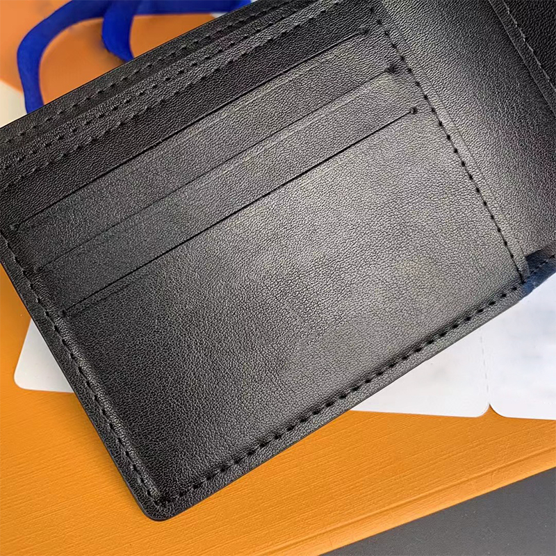 Yüksek kaliteli 10a erkek tasarımcı cüzdan kadın çantası yüksek kaliteli moda kısa siyah yatay mektup lychee tahıl deri cüzdan orijinal kutu seti 60895