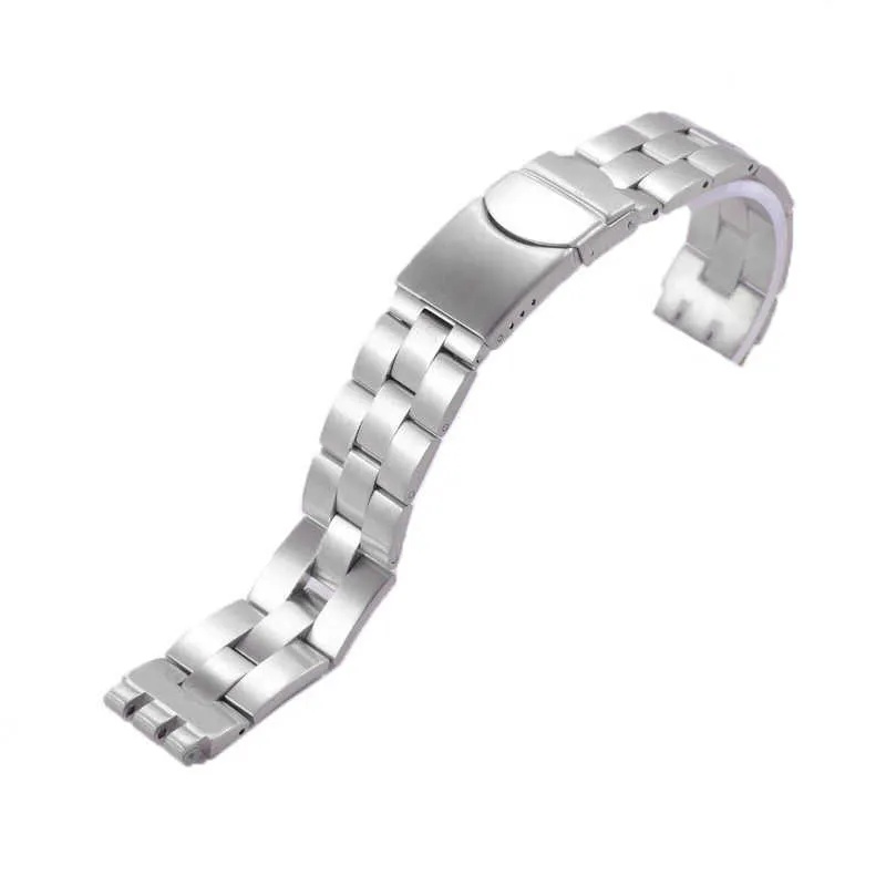 Accesorios de lujo Accesorios de reloj para Swatch YCS YAS YGS CORRECA IRONÍA Plata Solid de acero inoxidable Banda para hombres /pulsera de metal para mujeres H0 H0