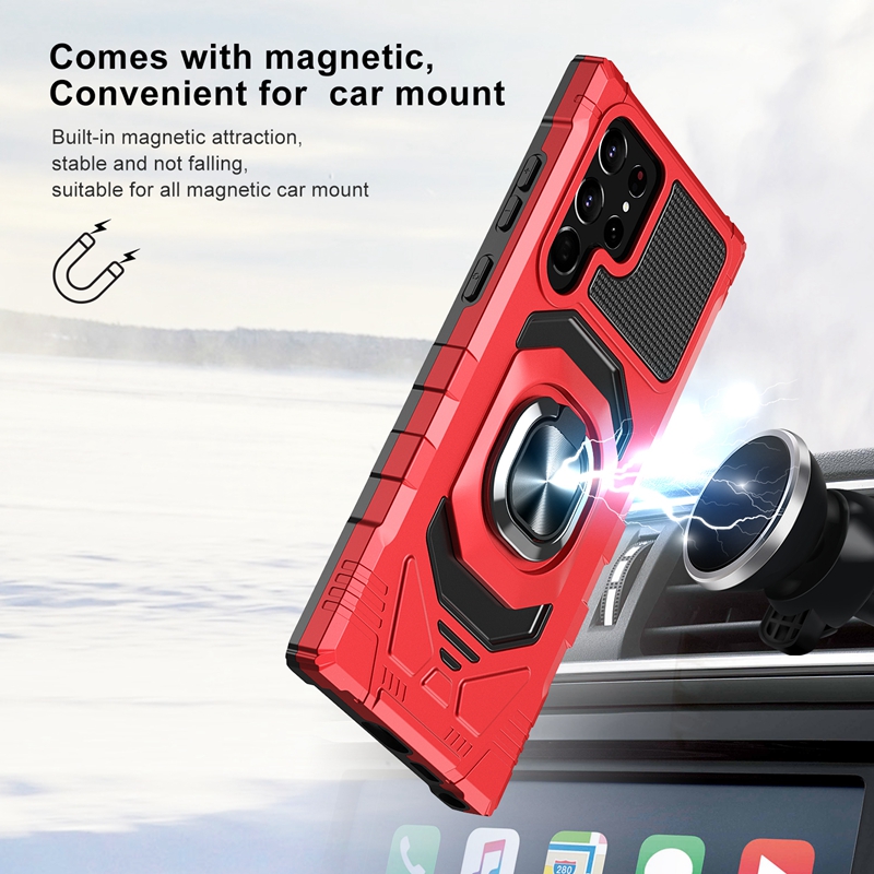 Magneet Car Bracket Holder Cases voor iPhone 15 Pro Max 14 Plus 13 12 11 X XS XR 8 7 Ondersteuning Hybride Laag Fashion Hard PC TPU Defender Standstand Schokbestendige telefoon Back Cover