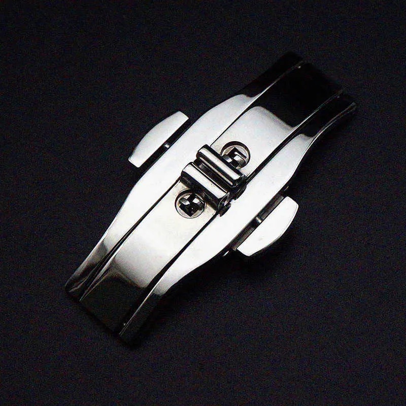 Design a doppia pressa con pressione farfalla orologio con fibbia con fibbia elastico elastico cinghia in acciaio in acciaio in acciaio inossidabile accessori solidi botton solido